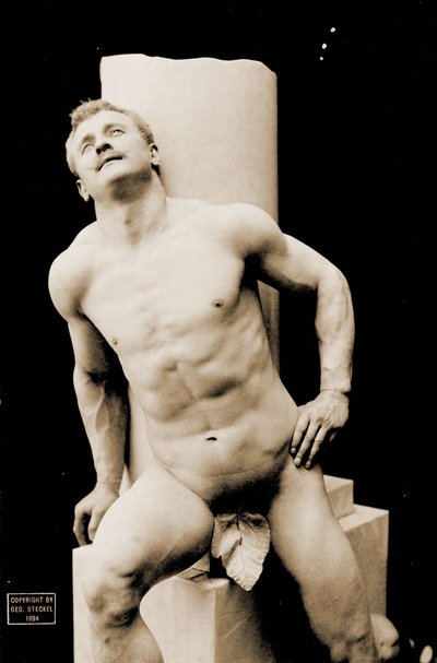 Eugen Sandow, in classical ancient Greco-Roman pose, c.1894 by George Steckel